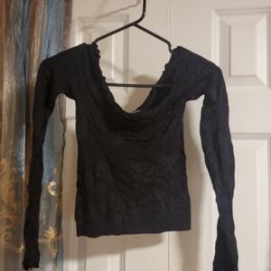 Free People Black Lace Blouse